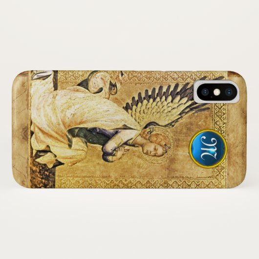 Coques Case-Mate iPhone MONOGRAMME ANGEL DE L'ANNONCE, Parchemin (Dos (Horizontal))