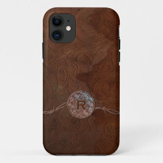 Etui iPhone Case-Mate Monogramme antique rustique de cuir de relief de
