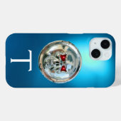 Coques Case-Mate iPhone MONOGRAMME Aqia Blue (Verso (horizontal))