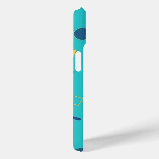 Coques Case-Mate iPhone Monogramme Aqua Blue Memphis (Verso / Droite)