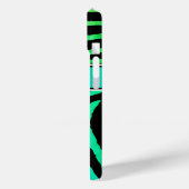 Coques Case-Mate iPhone Monogramme Aqua Green, Zèbre noir rayures (Verso / Gauche)