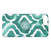 Coques Case-Mate iPhone Monogramme | Aquamarine Motif IV (Dos (Horizontal))