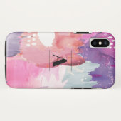 Coques Case-Mate iPhone Monogramme Aquarelle Brush Strots (Dos (Horizontal))