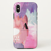 Coques Case-Mate iPhone Monogramme Aquarelle Brush Strots (Dos)
