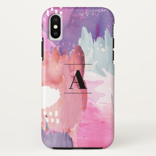 Coques Case-Mate iPhone Monogramme Aquarelle Brush Strots (Dos)