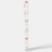 Coques Case-Mate iPhone Monogramme aquarelle de fleur sauvage rose (Verso / Gauche)