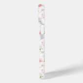 Coques Case-Mate iPhone Monogramme aquarelle de fleur sauvage rose (Verso / Gauche)