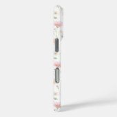 Coques Case-Mate iPhone Monogramme aquarelle de fleur sauvage rose (Verso / Droite)