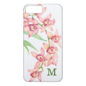 Coques Case-Mate iPhone Monogramme | Aquarelle Fleurs roses (Dos)
