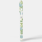 Coques Case-Mate iPhone Monogramme Aquarelle Hydrangea Bleue (Verso / Gauche)