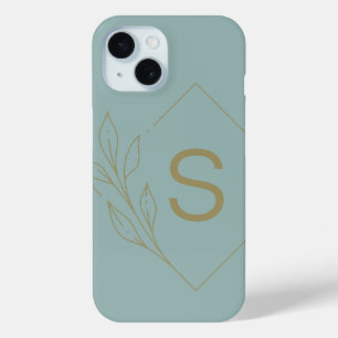 Coque Pour iPhone 15 Monogramme aquatique minimal moderne Botanique ini