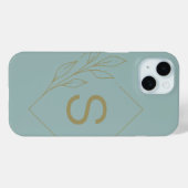 Coques Case-Mate iPhone Monogramme aquatique minimal moderne Botanique ini (Verso (horizontal))