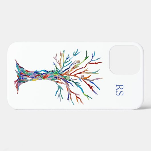Coques Case-Mate iPhone Monogramme Arbre de vie (Verso (horizontal))
