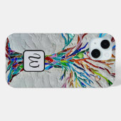 Coques Case-Mate iPhone Monogramme Arbre de Vie Mosaïque (Verso (horizontal))