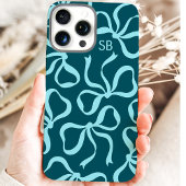 Coques Case-Mate iPhone Monogramme Arc-en-ciel Turquoise