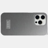 Coques Case-Mate iPhone Monogramme Argent Faux Revêtement Métal Brossé (Verso (horizontal))