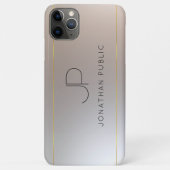 Coques Case-Mate iPhone Monogramme Argent Or initial look Modèle élégant (Dos)