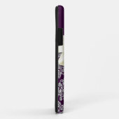 Coques Case-Mate iPhone Monogramme argenté pourpre élégant d'arc de (Dos/Droite)