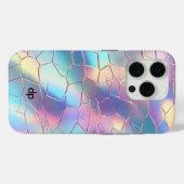 Coques Case-Mate iPhone Monogramme Arrière - plan Holographique Foil Motif (Verso (horizontal))