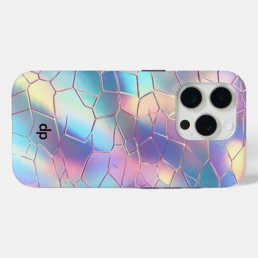 Coques Case-Mate iPhone Monogramme Arrière - plan Holographique Foil Motif (Verso (horizontal))