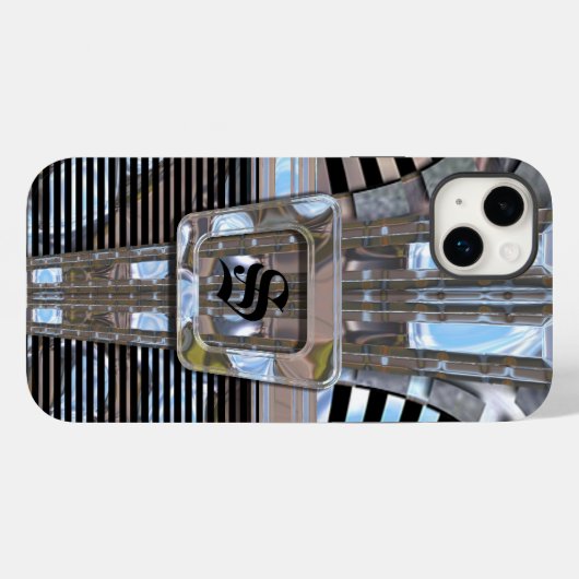 Coques Case-Mate iPhone Monogramme Art Déco (Verso (horizontal))