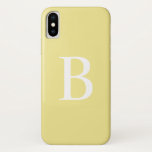 Case-Mate iPhone Case Monogramme audacieux jaune en pastel moderne de<br><div class="desc">Le coque iphone audacieux jaune en pastel moderne | de monogramme de typographie ajoutent votre propre initiale décorée d'un monogramme à ce coque iphone personnalisable. Il comporte la typographie audacieuse blanche avec un arrière - plan jaune. Ce coque iphone moderne sera parfait comme cadeau personnalisé. D'autres couleurs sont disponibles.</div>