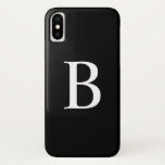 Case-Mate iPhone Case Monogramme audacieux noir et blanc moderne de<br><div class="desc">Le coque iphone audacieux noir et blanc moderne | de monogramme de typographie ajoutent votre propre initiale décorée d'un monogramme à ce coque iphone personnalisable. Il comporte la typographie audacieuse blanche avec un arrière - plan noir. Ce coque iphone moderne sera parfait comme cadeau personnalisé. D'autres couleurs sont disponibles.</div>