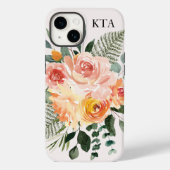 Coques Case-Mate iPhone Monogramme Automne Aquarelle Russe Rose Peach Flow (Verso)
