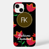 Coques Case-Mate iPhone monogramme avec fleurs (Verso)