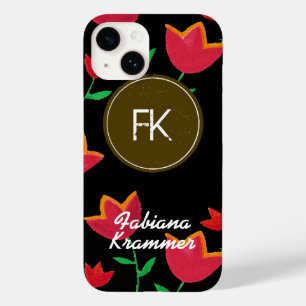 Coques Pour iPhone monogramme avec fleurs