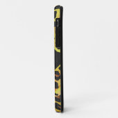 Coques Case-Mate iPhone Monogramme avec léopard Brown et jaune (Dos/Gauche)