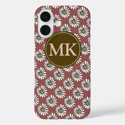 Coques Case-Mate iPhone monogramme avec marguerites (Verso)