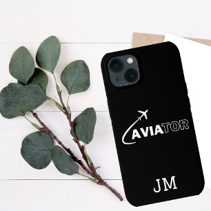 Case-Mate iPhone Case Monogramme, avionneur cool Avion en vol, Minimalis