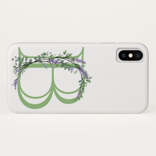 Coques Case-Mate iPhone Monogramme B Lavande Eucalyptus (Dos (Horizontal))