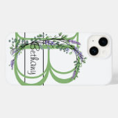 Coques Case-Mate iPhone Monogramme B Lavande Eucalyptus (Verso (horizontal))
