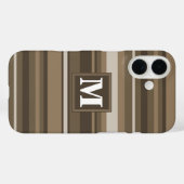 Coques Case-Mate iPhone Monogramme bandes Brown (Verso (horizontal))