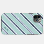 Coques Case-Mate iPhone Monogramme - Bandes de menthe (Dos (Horizontal))
