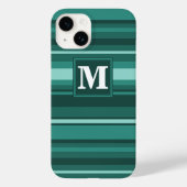 Coques Case-Mate iPhone Monogramme bandes turquoises (Verso)
