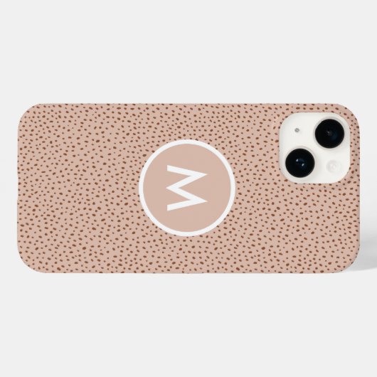 Coques Case-Mate iPhone Monogramme beige tendance avec Boho en terre cuite (Verso (horizontal))
