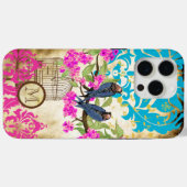 Coques Case-Mate iPhone Monogramme Birdcage Oiseau Damas Floral (Verso (horizontal))