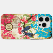 Coques Case-Mate iPhone Monogramme Birdcage Oiseau Damask (Verso (horizontal))