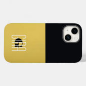 Coques Case-Mate iPhone Monogramme Black Gold & Girly Plutôt Initiale (Verso (horizontal))