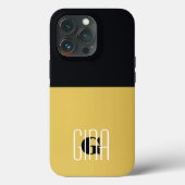 Coques Case-Mate iPhone Monogramme Black Gold & Girly Plutôt Initiale (Verso)