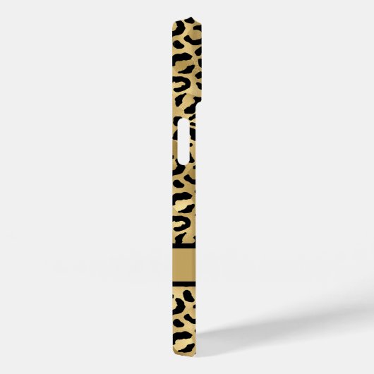 Coques Case-Mate iPhone Monogramme Black Gold Leopard Cheetah Imprimer (Verso / Droite)