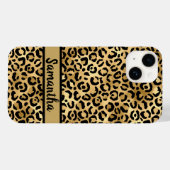Coques Case-Mate iPhone Monogramme Black Gold Leopard Cheetah Imprimer (Verso (horizontal))