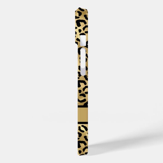 Coques Case-Mate iPhone Monogramme Black Gold Leopard Cheetah Imprimer (Verso / Gauche)