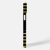 Coques Case-Mate iPhone Monogramme Black Gold pointes rayées -Mate iPhone  (Verso / Droite)