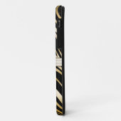 Coques Case-Mate iPhone Monogramme Black Gold Zebra Motif d'impression (Dos/Gauche)