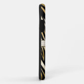 Coques Case-Mate iPhone Monogramme Black Gold Zebra Motif d'impression (Dos/Droite)