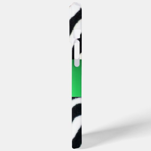 COQUES Case-Mate iPhone MONOGRAMME BLACK WHITE ZEBRA FUR EMERALD GREEN GEM (Verso / Gauche)